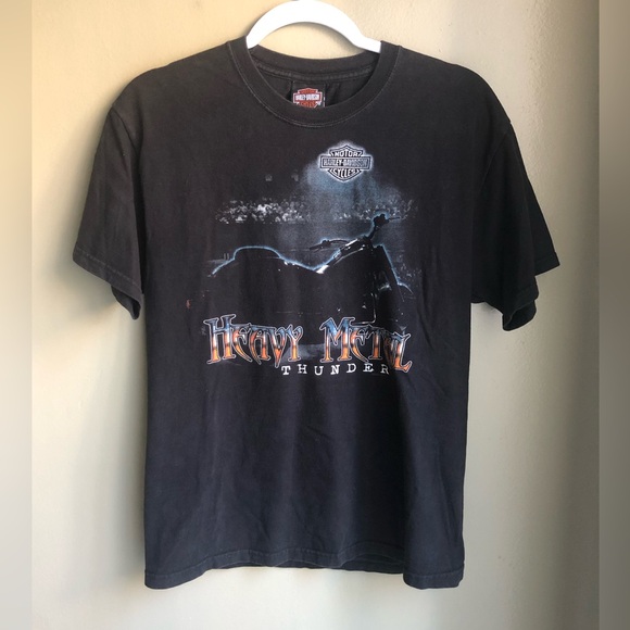 Vtg Heavy Metal Thunder Man O War HARLEY T-Shirt Made USA Lexington Kentucky M - Picture 1 of 9